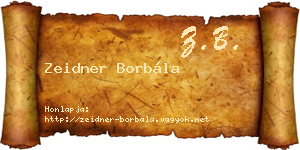 Zeidner Borbála névjegykártya